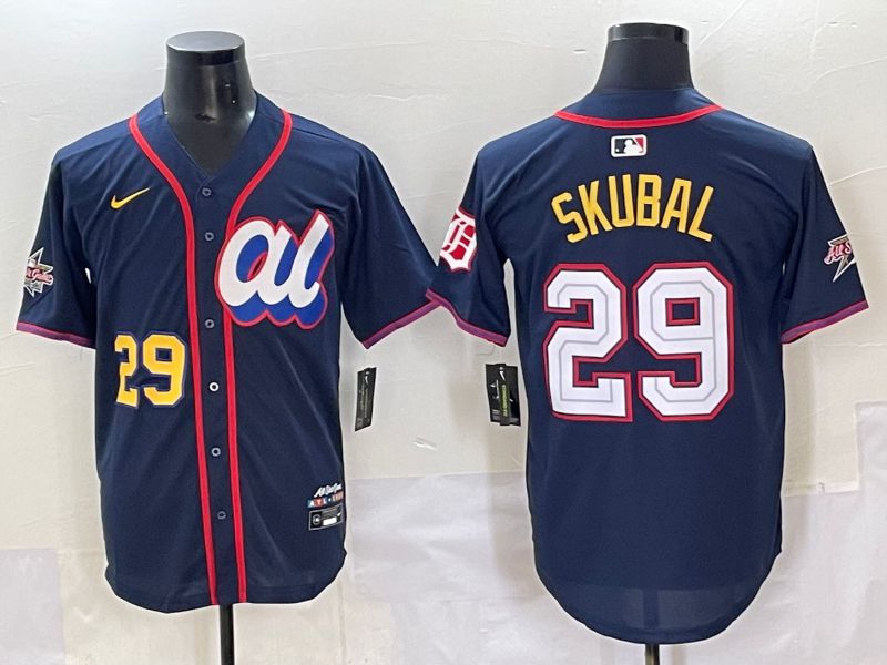 Men 2025 Detroit Tigers #29 Skubal Drak Blue All star Nike MLB Jersey style 5